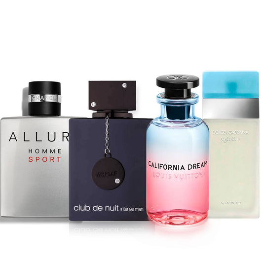 Promo 22 paga 2 lleva 4: Chanel Allure Homme Sport 100 ML + Club de Nuit 105 ML + California Dream LV 100 ML + Light Blue Dolce & Gabbana 100 ML