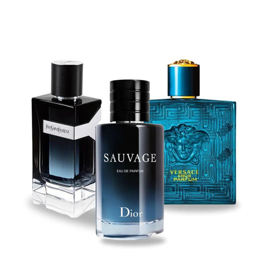 Promo Lleva 3 Paga 1: Y Yves Saint Laurent 100 ML + Dior Sauvage 100 ML + Versace Eros 100 ML.